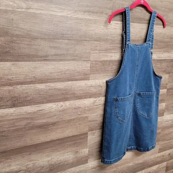 Frank and Oak Pinafore Denim Overall‎ Jean Dress Blue Pockets Womens Size… - Picture 5 of 14